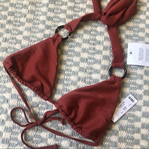 NWT ASOS RING DETAIL HALTER BIKINI TOP - Picture 3 of 7